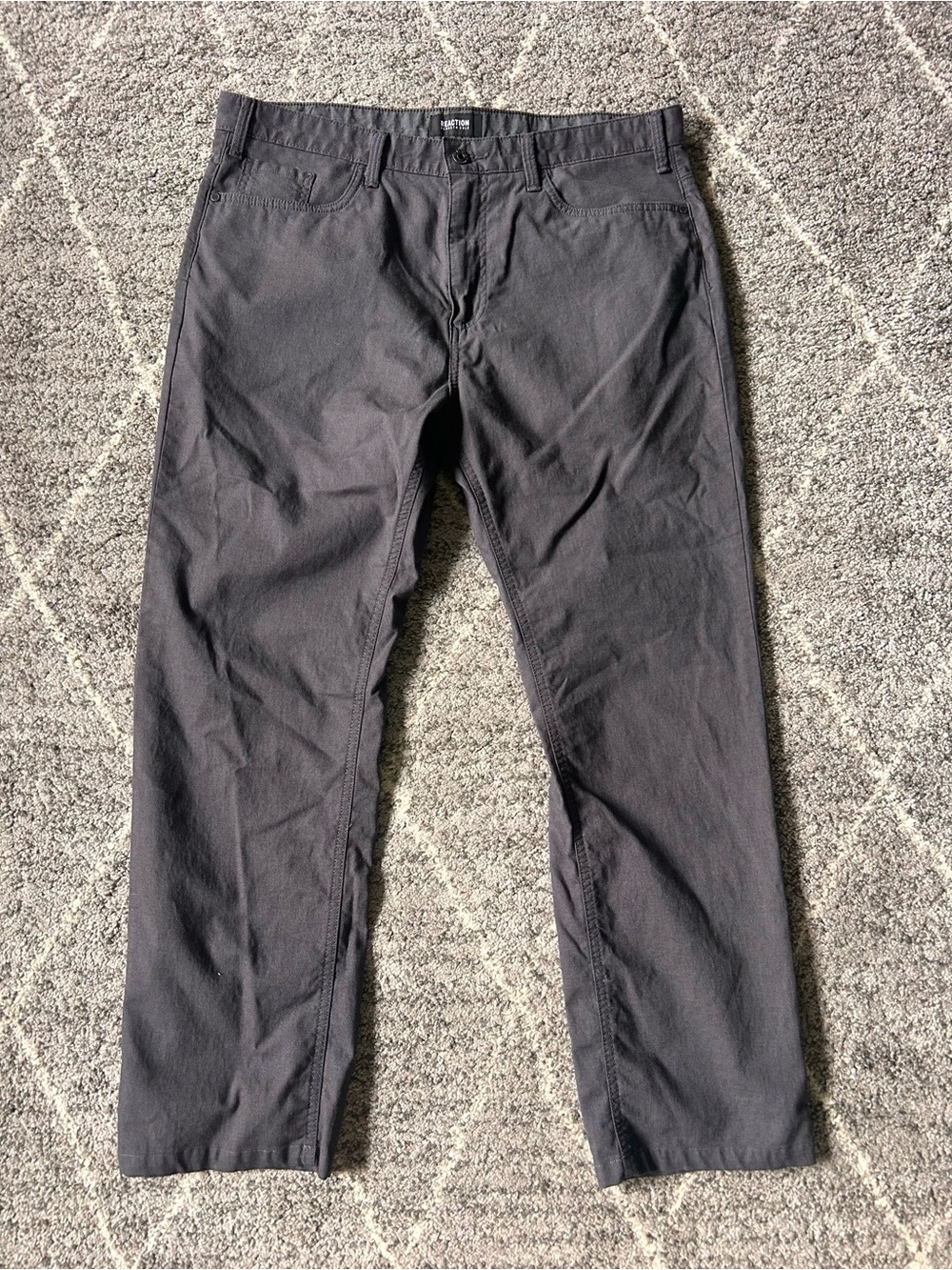 Reaction Kenneth Cole Men's Charcoal Gray Dress Pants Relaxed Fit